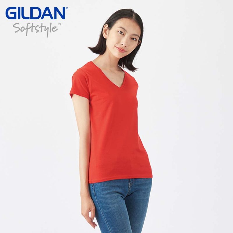 Gildan 63V00L 150克薄身SoftStyle (女裝環紡 V 領 T 恤) - Image 3