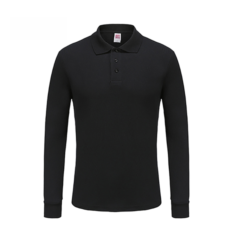 1AD01 220克全棉長袖Polo-shirt - Image 2